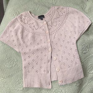 Cynthia Rowley Wool/Angora Cardigan. Cream Size M. Caped Sleeves. Super Soft.